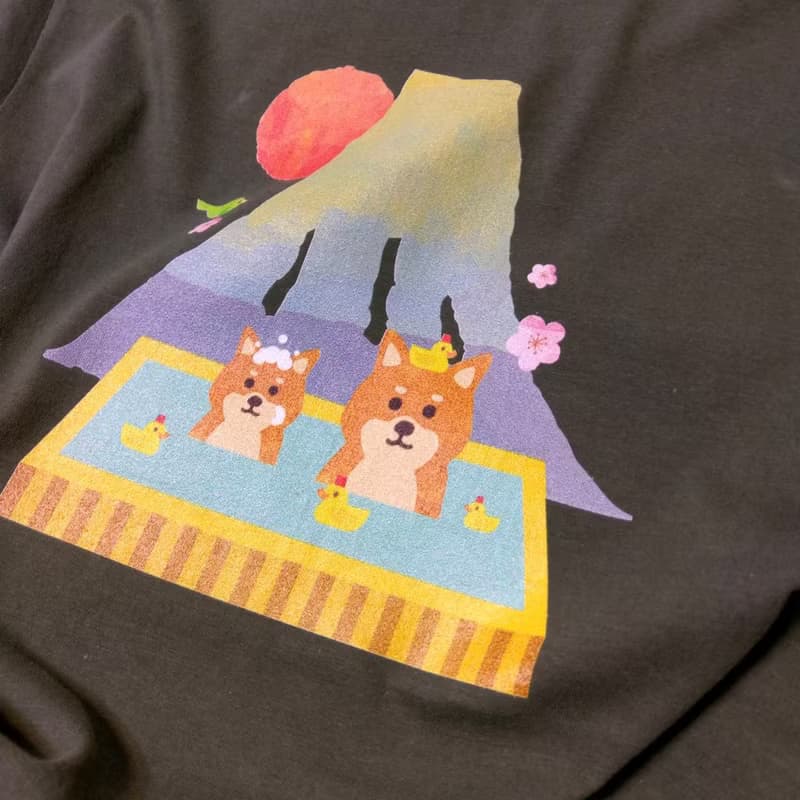 富士山 柴犬T恤