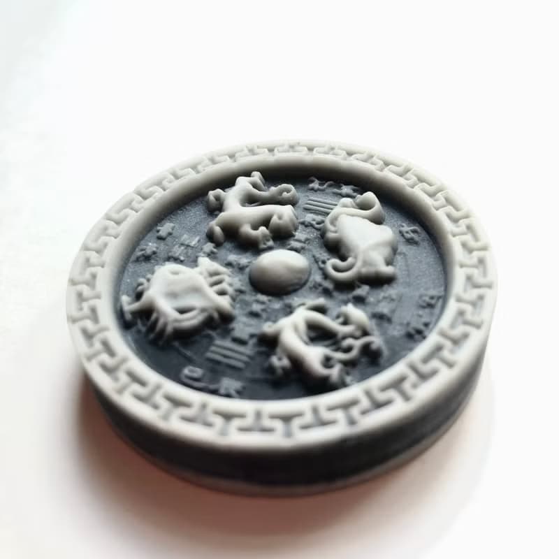 吉祥四獸-黑白色太極八卦玉巧色雕刻吊墜車掛項鍊/風水/轉運/送禮