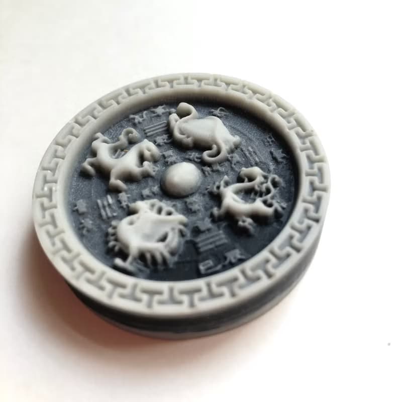 吉祥四獸-黑白色太極八卦玉巧色雕刻吊墜車掛項鍊/風水/轉運/送禮