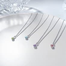 星閃系列 七夕 情人節 禮物 單鑽爪鑲 項鍊 鎖骨鍊 幸運生日石