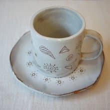 手作粉引馬克杯盤組 有形  午茶杯盤組 午茶系列