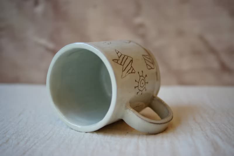 手作粉引馬克杯盤組 有形  午茶杯盤組 午茶系列