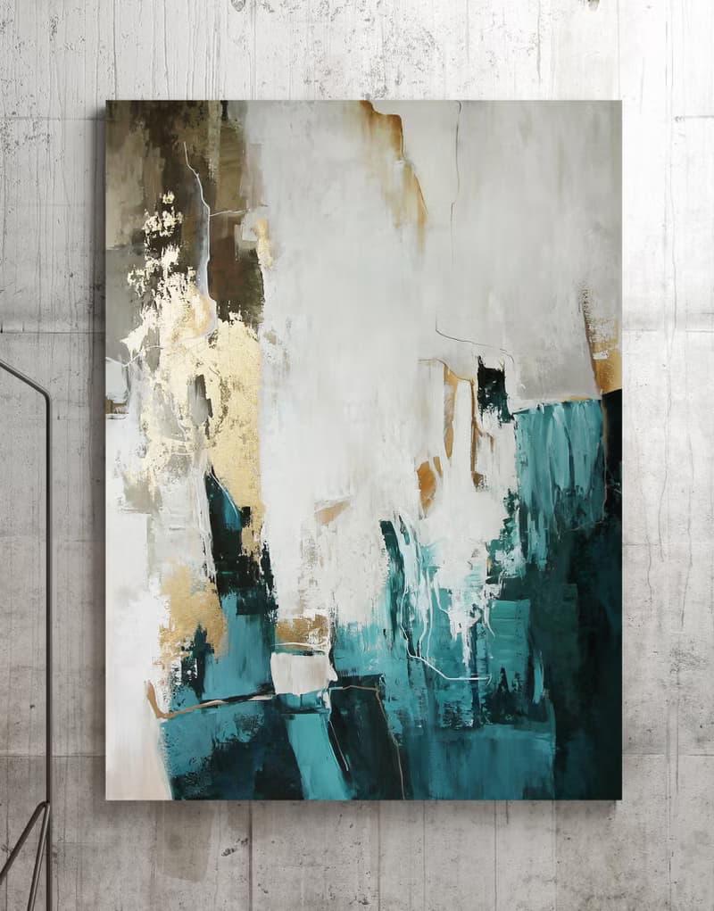 Emerald Gold Painting | Emerald Gold Abstract | Emerald Art | Emerald Bloom-2