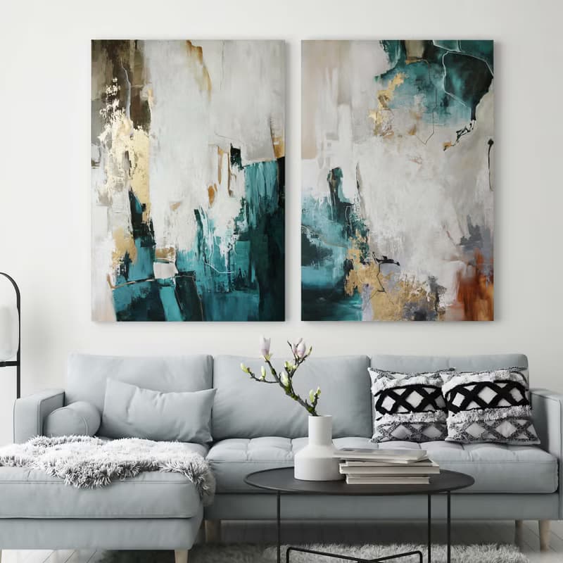 Emerald Gold Painting | Emerald Gold Abstract | Emerald Art | Emerald Bloom-2