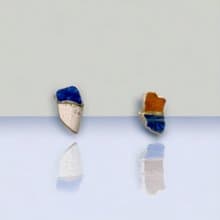 不對稱金繼玻璃耳環