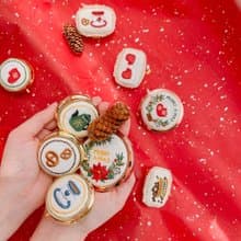 【聖誕市集】刺繡隨身鏡/藥盒/飾品盒|聖誕包裝