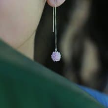 粉色啞光繡球耳線 可改耳鉤