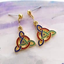 Vintage Jewelry 西洋古董飾品 景泰藍 凱爾特結 耳勾 針式耳環