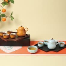 陸寶 大吉大利茶禮 1壺4杯+茶托 茶具組