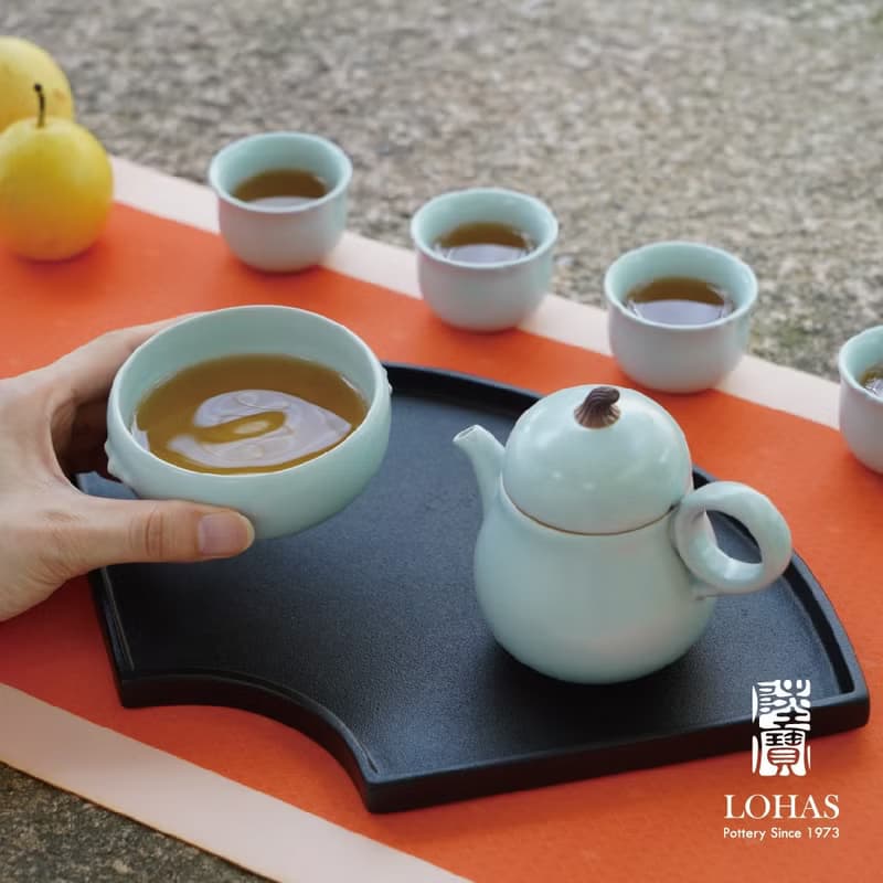 陸寶 大吉大利茶禮 1壺4杯+茶托 茶具組