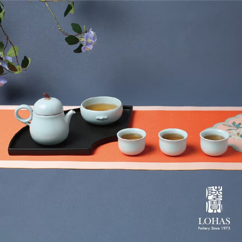 陸寶 大吉大利茶禮 1壺4杯+茶托 茶具組