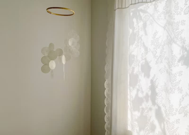 PRE-MADE | Italian xylophone_White Circle | Shell Wind Chime Mobile | #0-326