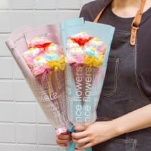 小花束--義大利大花花棉花糖(花棒5支入)/ 生日 畢業 派對 情人節