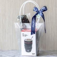 父親節禮物贈品禮物包 相機鏡頭杯+不鏽鋼吸管組 環保餐具 趣味