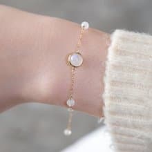 六月誕生石 月光石手鍊│moonstone 注金 14KGF