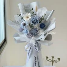 韓系永生花束-藍色系、不凋花、玫瑰花束、浪漫花束、告白花束