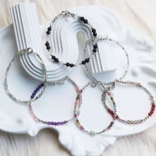 【水晶手串】多彩水晶x天然石x自己動手做xDIY純銀水晶手鍊材料包