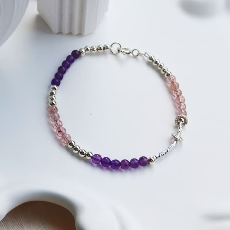 【水晶手串】多彩水晶x天然石x自己動手做xDIY純銀水晶手鍊材料包