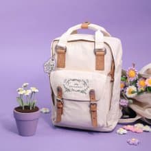 【DOUGHNUT】14吋  後背包 馬卡龍 水壺格 有機棉 刺繡-米黃 SF