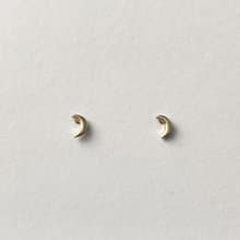 SV925/金/玫瑰金 小月亮耳環 耳釘 宇宙 弦月