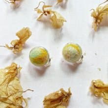 橙色花園 15mm手作羊毛氈耳環 可改耳夾