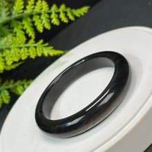 高品質 銀曜石手鐲 59MM 雙天眼千層銀色黑曜石手環 耀眼靈動聚氣