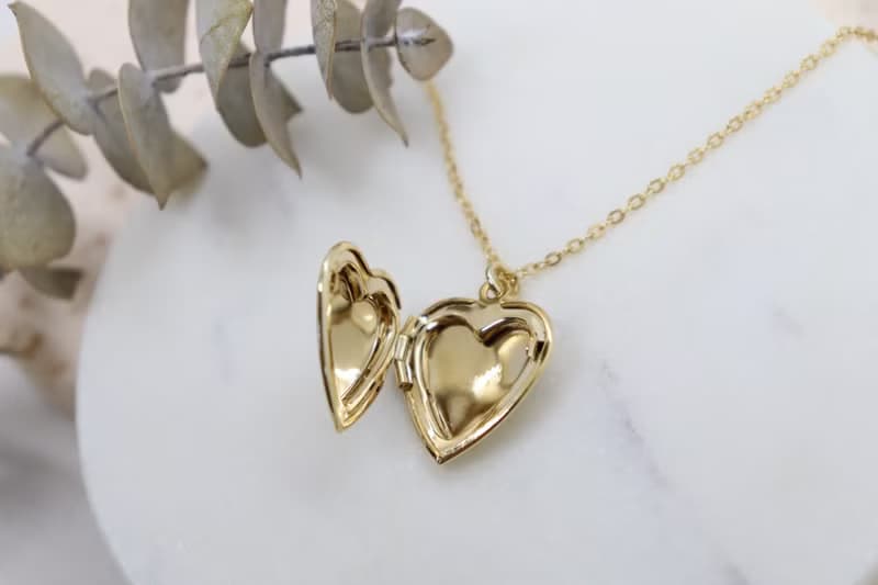 Gold Photo Locket Pendant Necklace Heart Locket Necklace Best Friend Gift for He