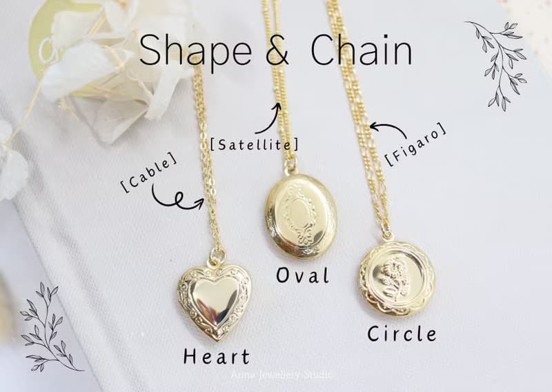 Gold Photo Locket Pendant Necklace Heart Locket Necklace Best Friend Gift for He