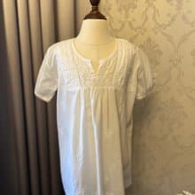 歐風小花蕾絲刺繡女童古著上衣