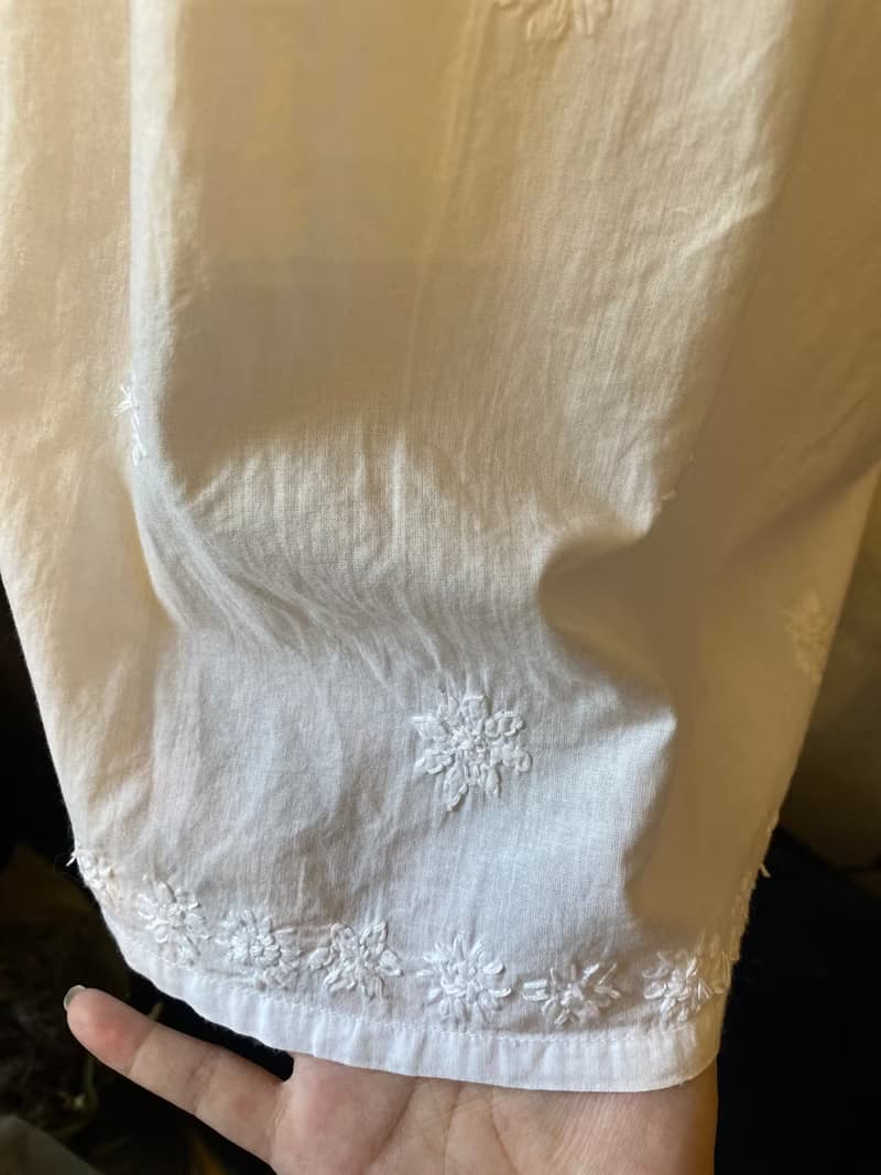 歐風小花蕾絲刺繡女童古著上衣