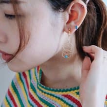 Elif | 波希米亞 | 土耳其民族風 幾何六角形耳環 | 松石藍
