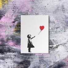 【英國 Banksy】藍牙畫布音箱 聯名款Girl With Balloon (直式)