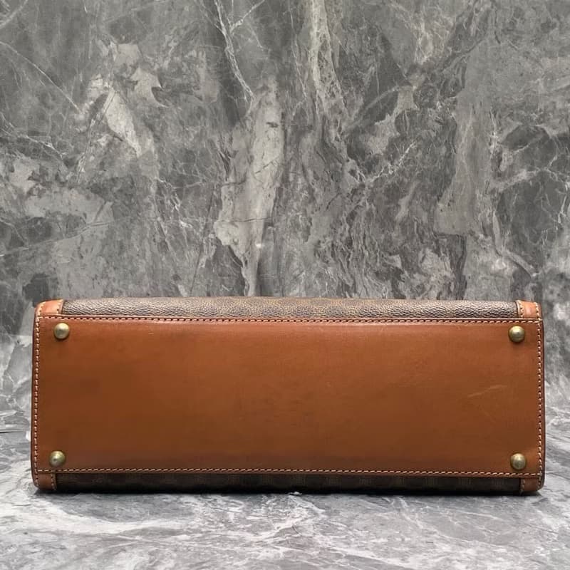 【LA LUNE】稀有中古二手Celine凱莉老花皮革單肩側背斜孭包手袋
