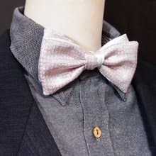 浪漫粉紅色 銀白紳士 領結bow tie-雙面可用