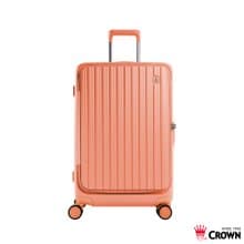 【CROWN】26吋 BOXY 前開框架拉桿箱 託運箱  蜜桃粉橘