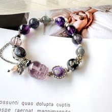 招財迎貴人紫色水晶 紫超七 紫水晶 紫龍晶 堇青石 拉長石 閃