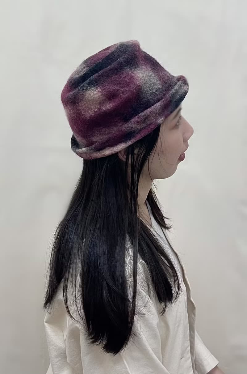 絲光美麗諾羊毛特殊造型帽 - 夜航呢喃