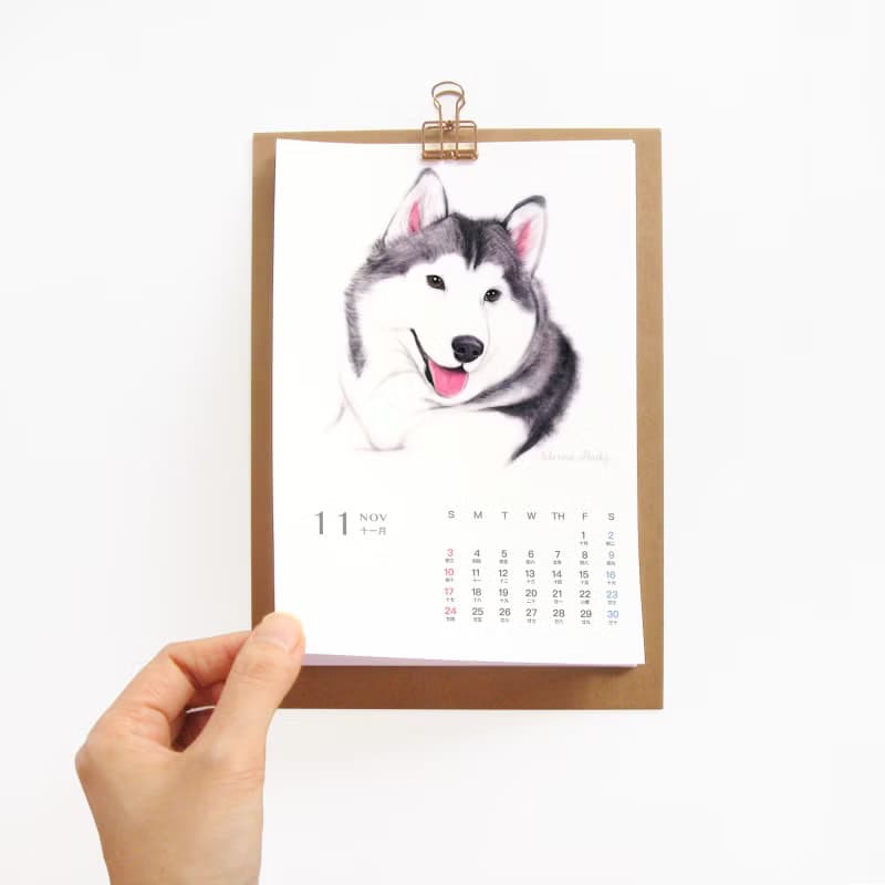 2025桌曆 旺醬狗狗插畫年曆 新年聖誕節禮物 7