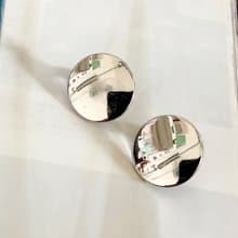 vintage jewelry  古董極簡亮銀夾式耳環