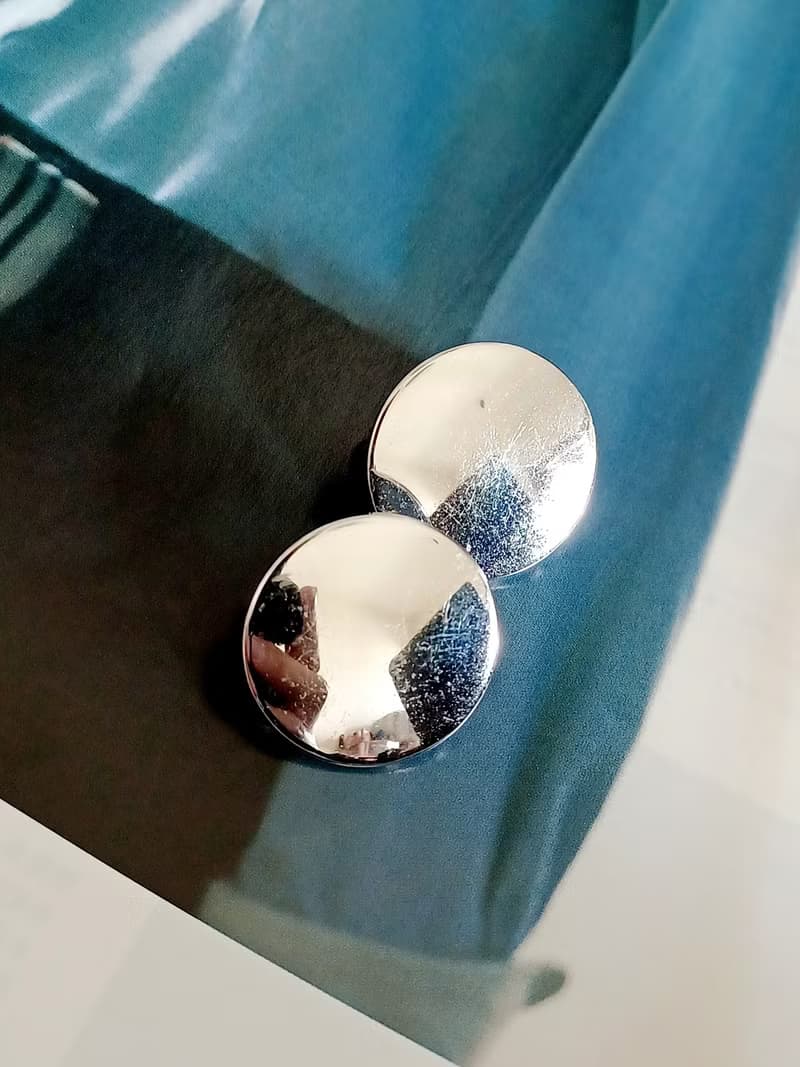 vintage jewelry  古董極簡亮銀夾式耳環