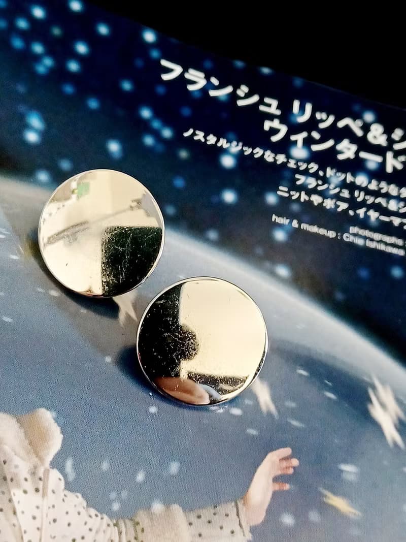 vintage jewelry  古董極簡亮銀夾式耳環