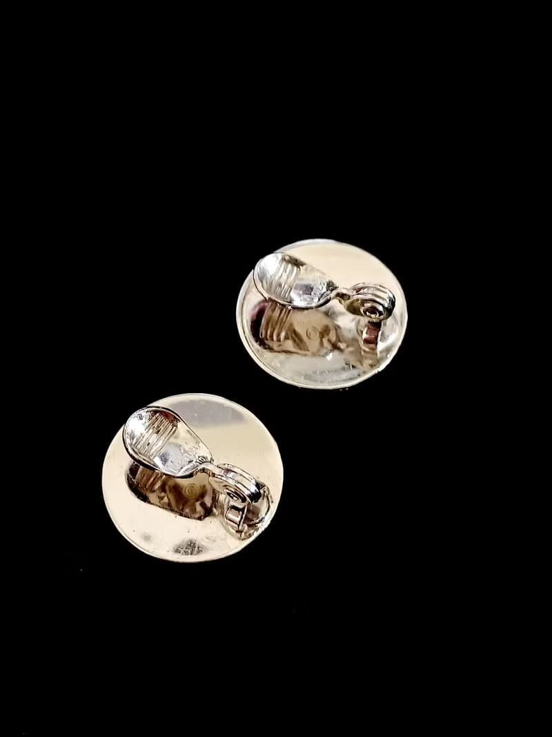 vintage jewelry  古董極簡亮銀夾式耳環