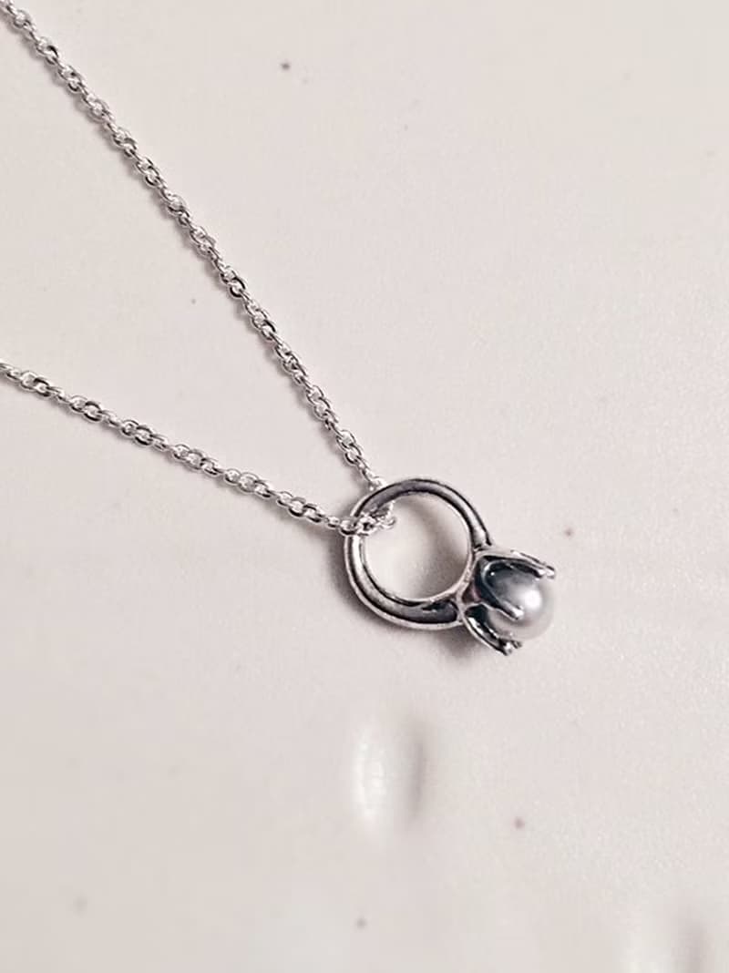 Baby ring 給最珍貴的妳 - 氣質小珍珠墜飾項鍊 16寸 925 銀鍊