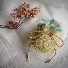 聖誕禮物 Knitting 生命之花束口袋 - 掌心的鵝黃