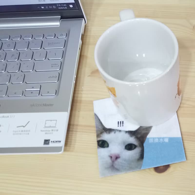 邊境牧羊犬-不織布杯墊-吸水杯墊~彩虹暈染
