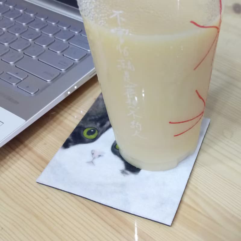 邊境牧羊犬-不織布杯墊-吸水杯墊~彩虹暈染