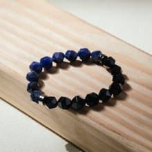 【Montagne】HALF | 黑曜石 X 藍紋石 | 切角手鍊