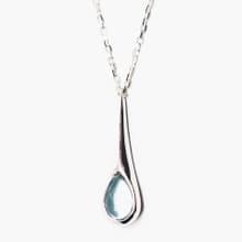 しずくアクアマリンカボションSV925ネックレス【Pio by Parakee】aquamarine necklace