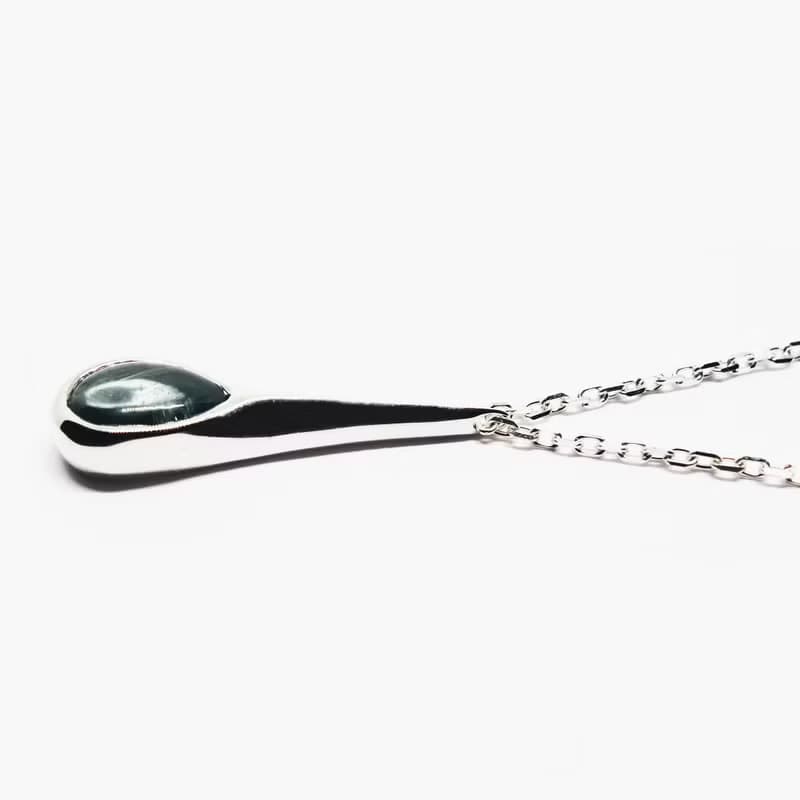 しずくアクアマリンカボションSV925ネックレス【Pio by Parakee】aquamarine necklace