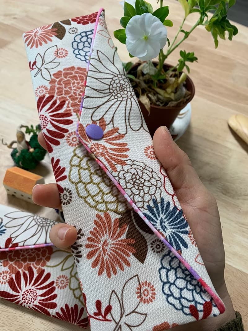 文青風環保純棉筷袋 花花世界 優質原胚 百花綻放 日本 潮物 收納